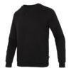 Solid Color Logo Sports Round Neck Pullover Black