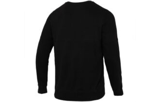 Solid Color Logo Sports Round Neck Pullover Black