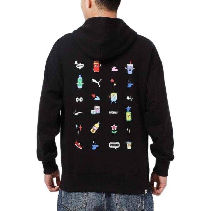 Sports Casual Cartoon Printed Men”s Black