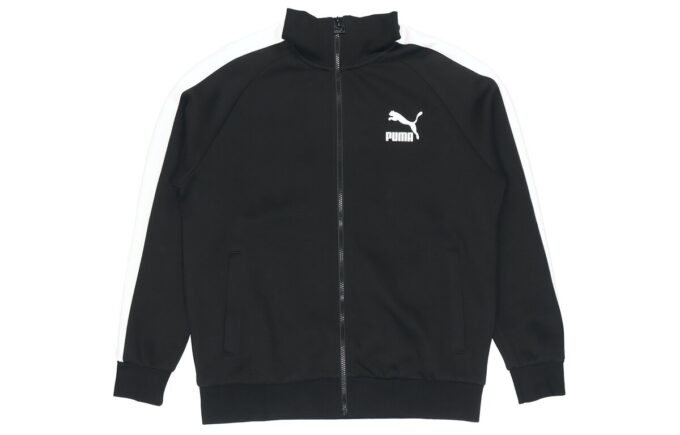 Sports Leisure Knitted Stand-up Collar Jacket Men”s Black