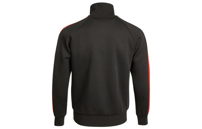 Sports Stitching Printed Logo Kintted Stand-up Collar Jacket Men”s Black