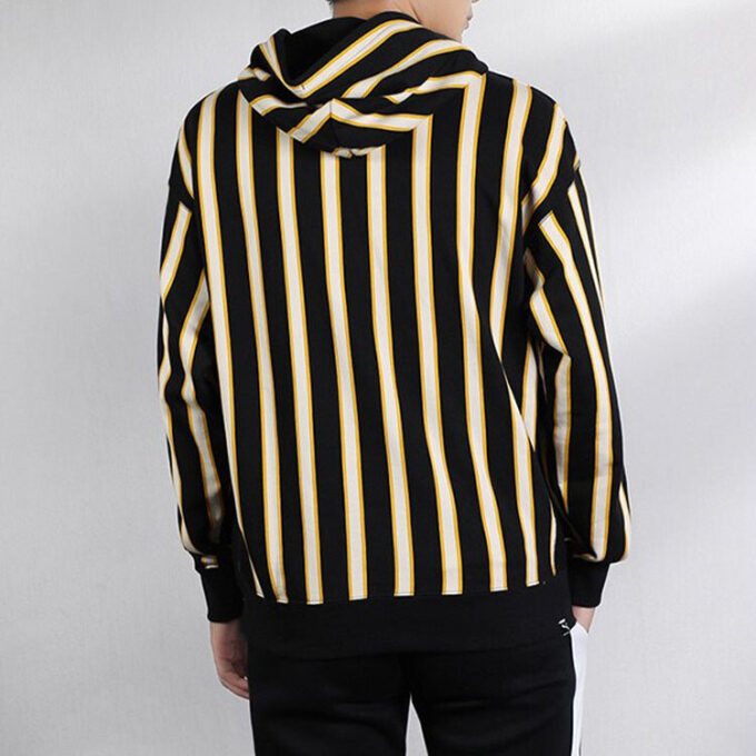 Striped Hoodie “Black Yellow White”
