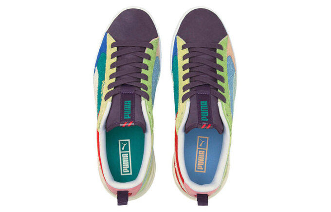 Suede Bloc Wtformstrip Leisure Board Shoes Purple/Blue/Green