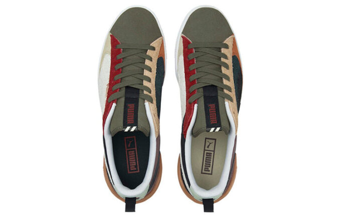Suede Bloc Wtformstrip Leisure Shoes Green/Red/Beige