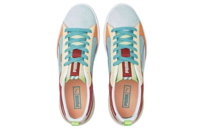 Suede Block Wt Foam Strip 2 “Blue Red White”