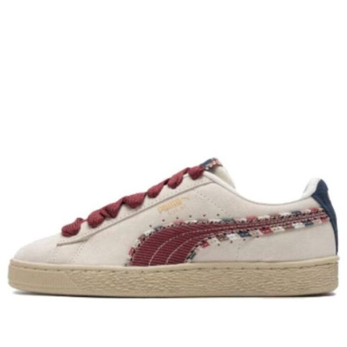 Suede Bz Fringe “white red navy”