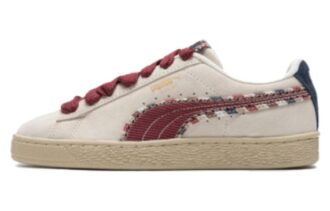 Suede Bz Fringe “white red navy”