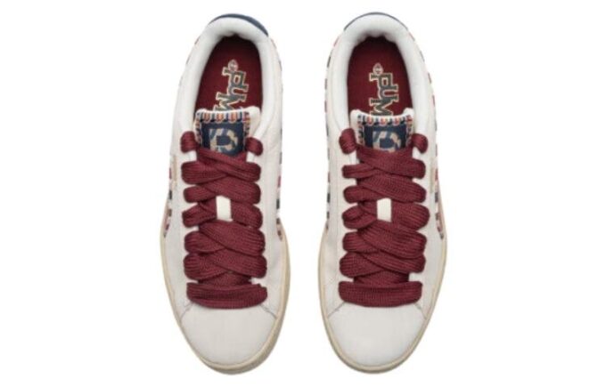 Suede Bz Fringe “white red navy”