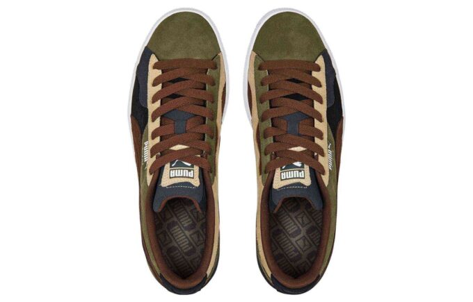 Suede “Camowave – Olive Chestnut Brown”