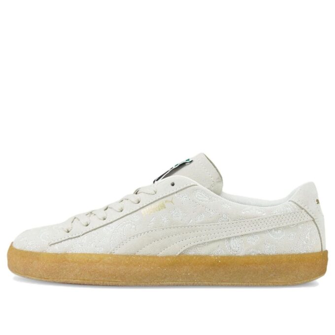 Suede Crepe Embroidery “Gray Brown”