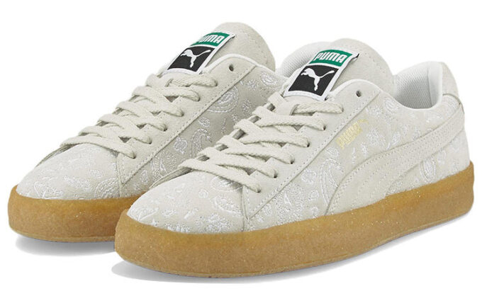 Suede Crepe Embroidery “Gray Brown”