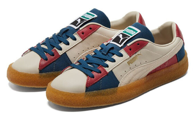 Suede “Crepe Patch – Peyote Blue Red”