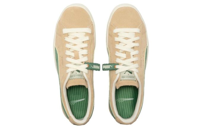 Suede Vintage “Players” Lounge – Light Sand Deep Forest”