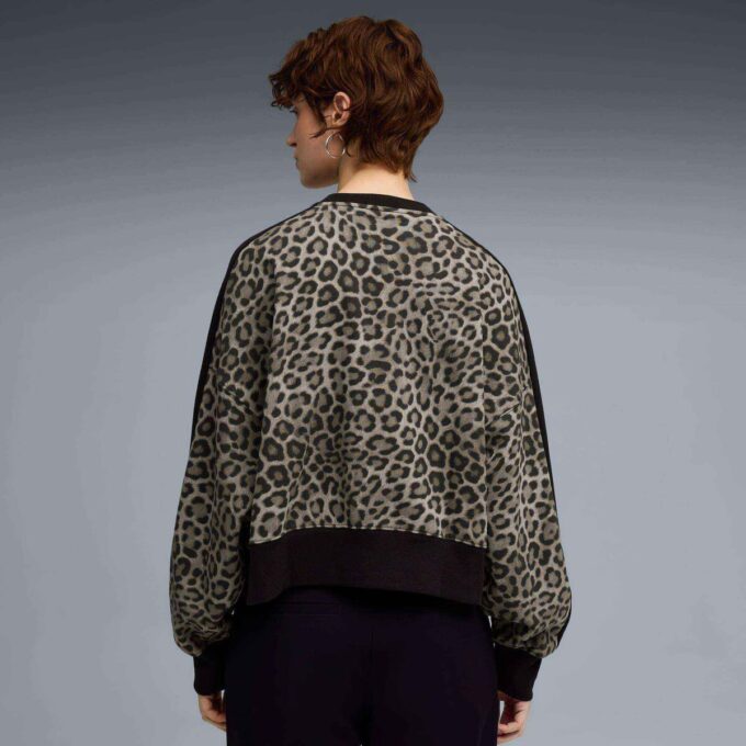 T7 Leopard Luxe Women Animal Print Crewneck Sweatshirt T7 Leopard Luxe Women Animal Print Crewneck Sweatshirt