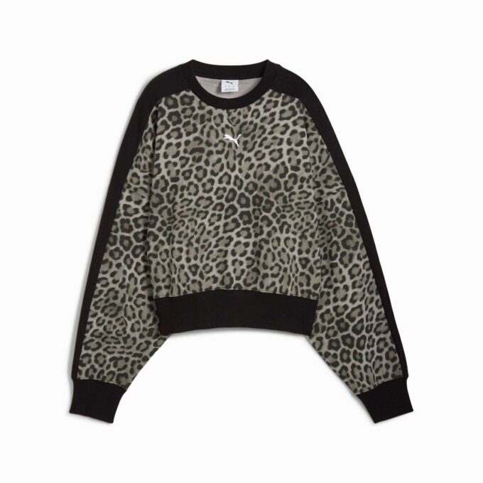 T7 Leopard Luxe Women Animal Print Crewneck Sweatshirt T7 Leopard Luxe Women Animal Print Crewneck Sweatshirt