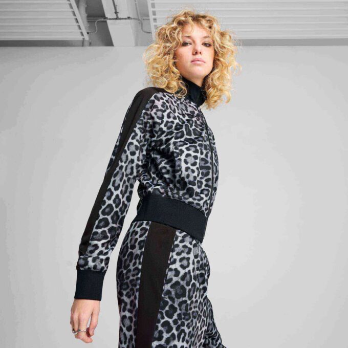 T7 Leopard Luxe Women Animal Print Track Jacket T7 Leopard Luxe Women Animal Print Track Jacket