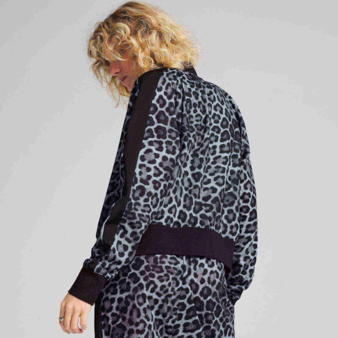 T7 Leopard Luxe Women Animal Print Track Jacket T7 Leopard Luxe Women Animal Print Track Jacket