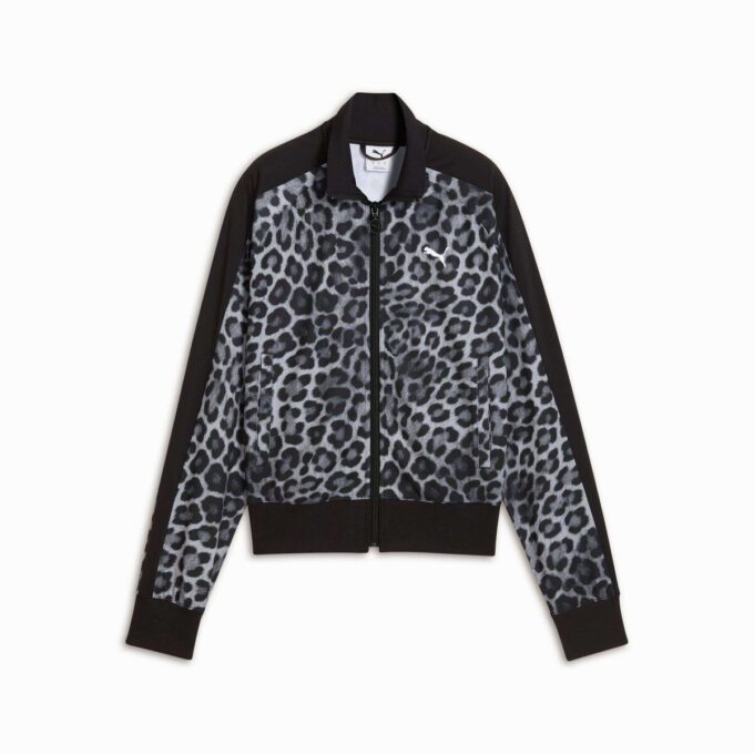 T7 Leopard Luxe Women Animal Print Track Jacket T7 Leopard Luxe Women Animal Print Track Jacket
