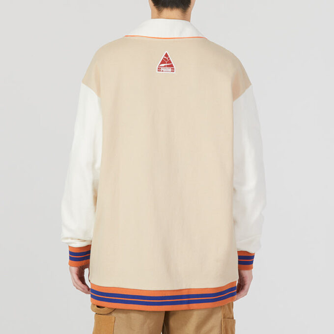 Team Badge V-neck Jacket “Beige”