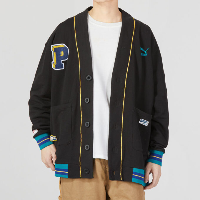 Team Badge V-neck Jacket “Black”