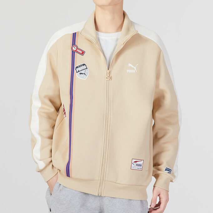Team Badge Zipper Jacket “Beige”