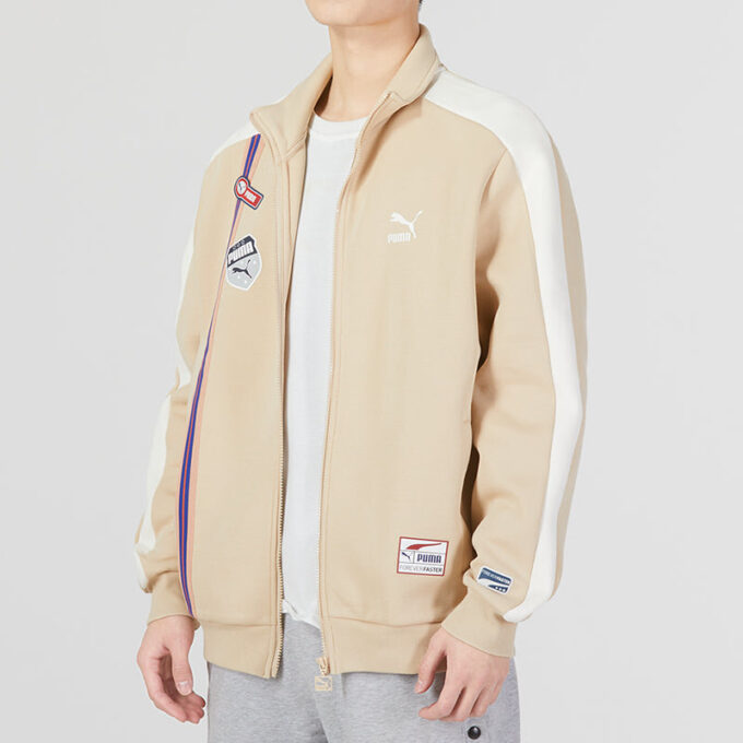 Team Badge Zipper Jacket “Beige”