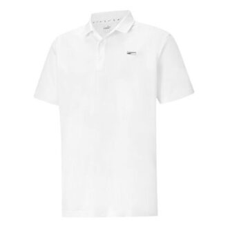 Tech Pique Polo Shirt “White Black”