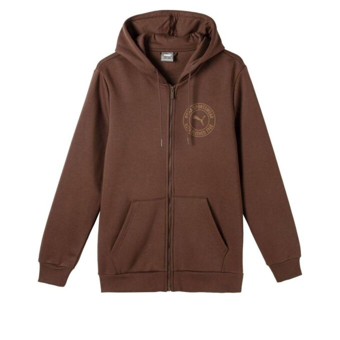 Tonal Sportswear Logo Zip Hoodie “Brown”