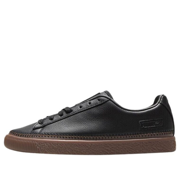 Unisex Basket Stitched Low-Top Sneakers Black/Brown