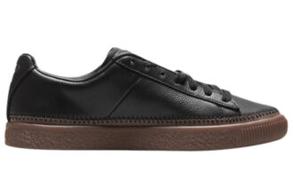 Unisex Basket Stitched Low-Top Sneakers Black/Brown