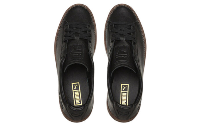 Unisex Basket Stitched Low-Top Sneakers Black/Brown