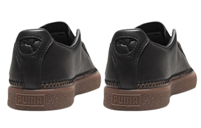 Unisex Basket Stitched Low-Top Sneakers Black/Brown