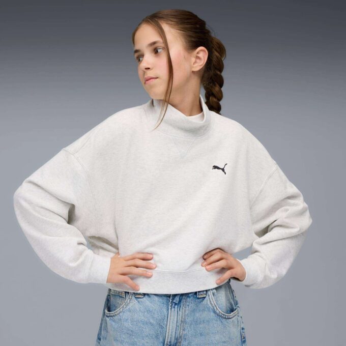 Wardrobe Essentials Big Kids’ Crew Neck Sweatshirt Wardrobe Essentials Big Kids’ Crew Neck Sweatshirt