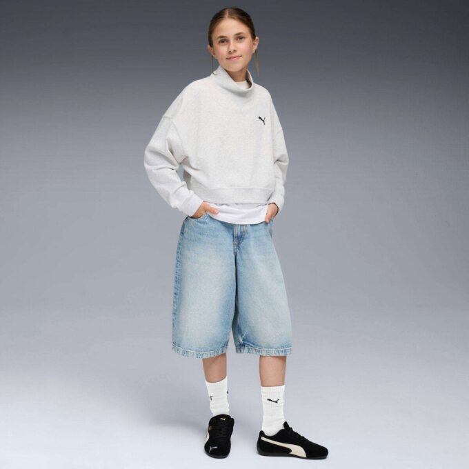 Wardrobe Essentials Big Kids’ Crew Neck Sweatshirt Wardrobe Essentials Big Kids’ Crew Neck Sweatshirt