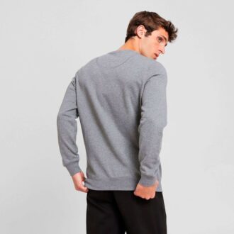 Wardrobe Essentials Suede Men Crew Neck Sweatshirt