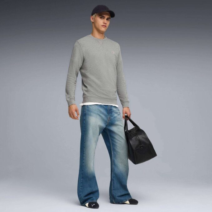 Wardrobe Essentials Suede Men Crew Neck Sweatshirt Wardrobe Essentials Suede Men Crew Neck Sweatshirt