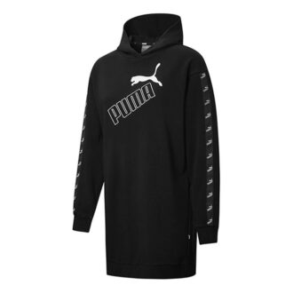 (WMNS) Amplified Hooded Long Sleeves Dress Black