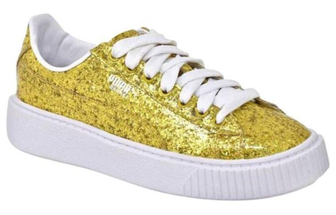 (WMNS) Basket Platform Glitter “Gold”