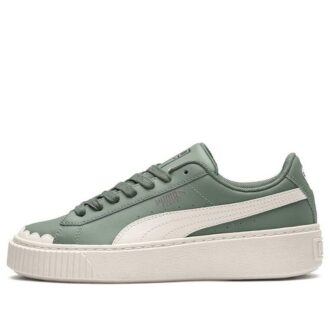 (WMNS) Basket Platform Scallop Sneakers Green/White