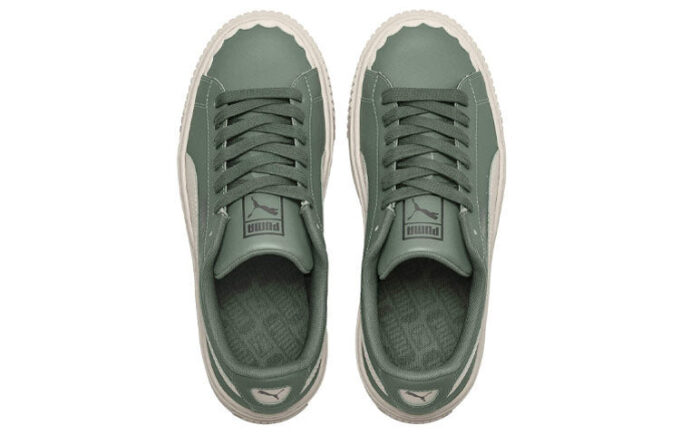 (WMNS) Basket Platform Scallop Sneakers Green/White