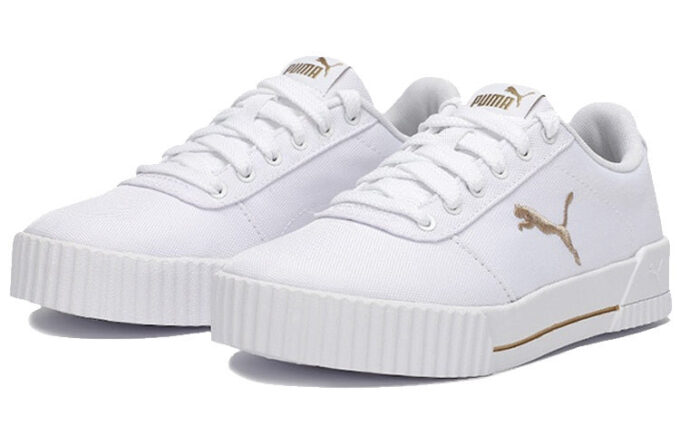(WMNS) Carina Summer Cat Leisure Board Shoes White/Golden