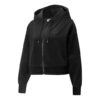 (WMNS) Casual Embroidered Zipper Short hooded Jacket Black