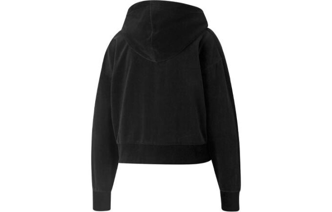(WMNS) Casual Embroidered Zipper Short hooded Jacket Black