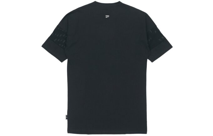 (WMNS) Casual Sports Alphabet Printing Short Sleeve Black