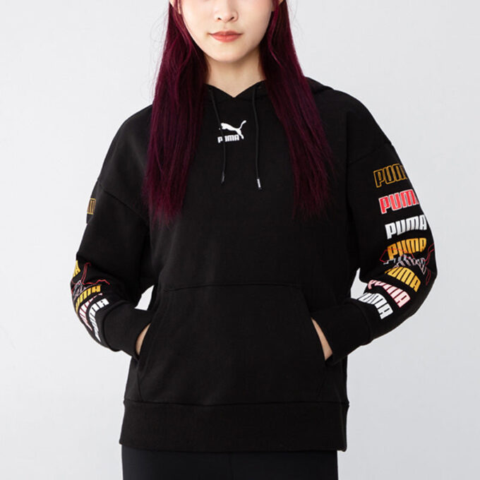 (WMNS) Classics Graphics Hoodie “Black”