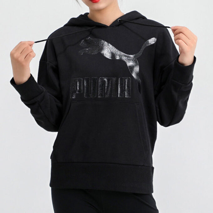 (WMNS) Classics Logo Hoodie “Black”