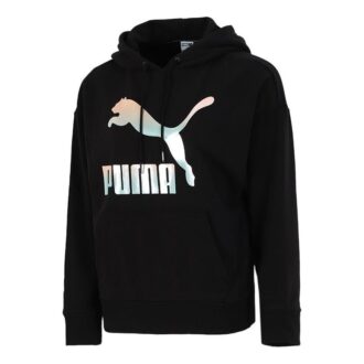 (WMNS) Classics Logo Hoodie “Black White”
