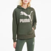 (WMNS) Classics Logo Hoodie “Olive Green White”