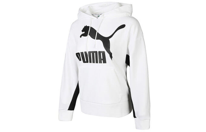 (WMNS) Classics Logo Hoodie “White Black”