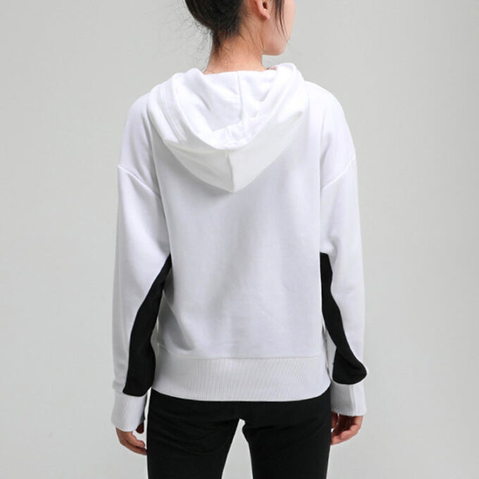 (WMNS) Classics Logo Hoodie “White Black”
